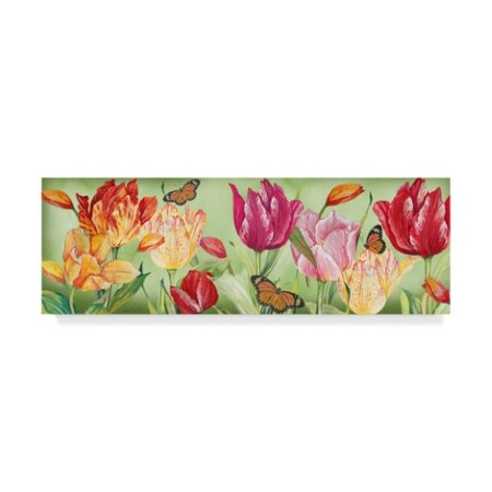 Jean Plout 'Tulip Garden' Canvas Art,10x32
